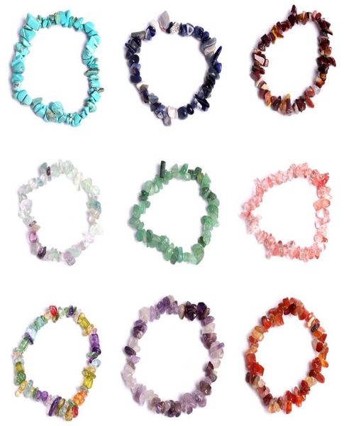 

new natural healing crystal bracelet sodalite chip gemstone 18cm stretch bracelet natural stone bracelets mixed gemstone chakra br2904026, Black