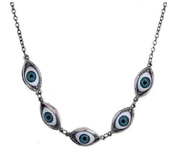 

goth gothic kpop evil eye chain necklace for man women punk pendant choker new fashion jewelry vintage bijoux accessories4884498, Silver