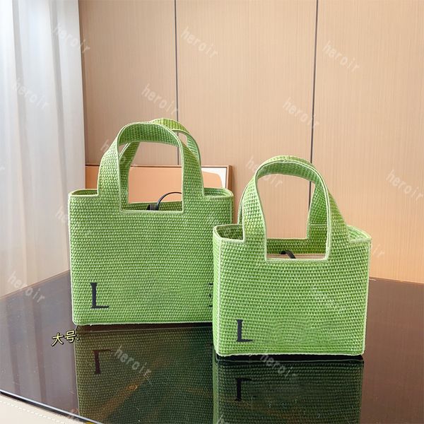 

anagram basket bag in iraca palm and leather women designer handwoven body open beach handbag luxury ladies summer weave shoulder tote bag