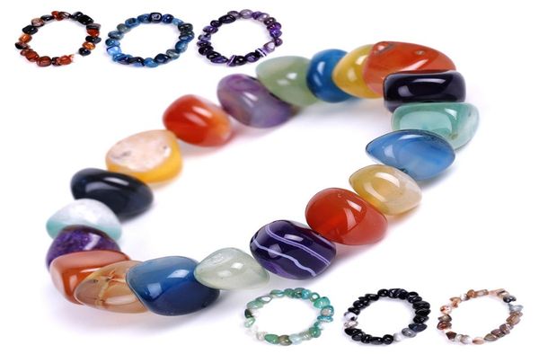 

amorphous natural agate stone beaded bracelet strands with shape mixed color red black dream elastic string european and american 9300866