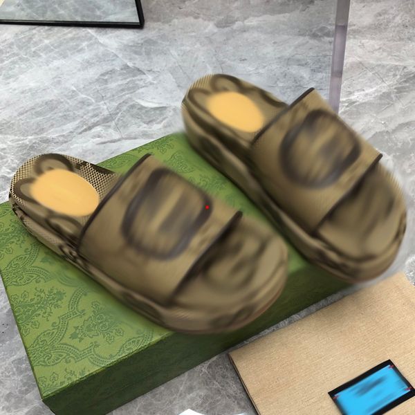 

2023 fashion designer sandals jelly sandal women sandal rubber slippers chunky high heels crystal slipper thick bottom scuffs platform mules, Black