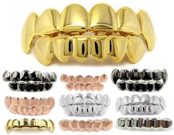 

hip hop personality fangs teeth gold silver rose gold teeth grillz gold false teeth sets vampire grills for womenmen grills jewel9084407, Black