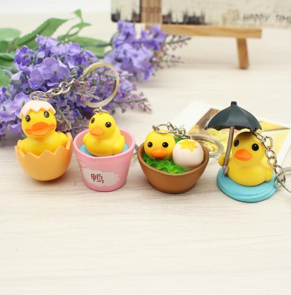 

cute rubber duck keychain women kawaii anime eggshell duckling key chain on bag car trinket jewelry girls party birthday friends g2736349, Slivery;golden