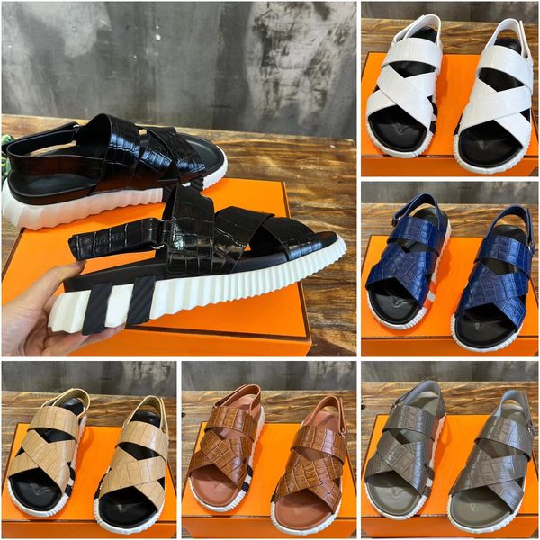 

electric sandal new men women gate sandal designers eclair sandal lovers' platform sandals luxury leather rubber breathable non-slip sa, Black
