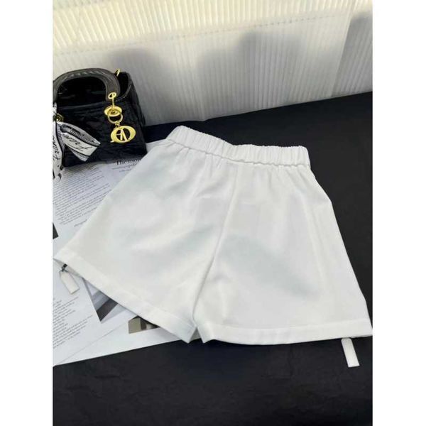 

pa23ss new mini shorts women's versatile fashion side zipper design inverted triangle classic labeling daily matching66, White;black