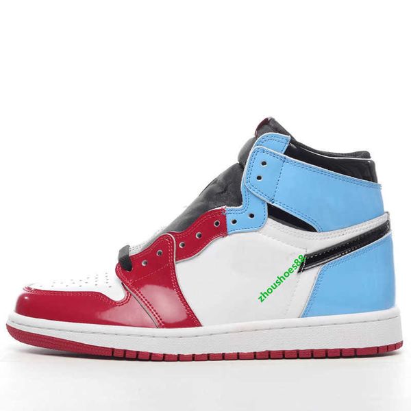 

new release basketball shoes mens jumpman 1 high og white university blue varsity red black patent high og men women outdoor sneakers traine