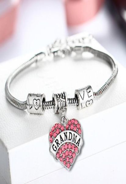 

dhl diamond love heart bracelet crystal family member mom daughter grandma teacher believe faith hope friend for women christ6927992, Golden;silver