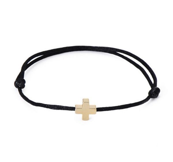 

10pcslot lucky golden cross bracelet for women red string adjustable bracelet diy jewelry5331351, Golden;silver