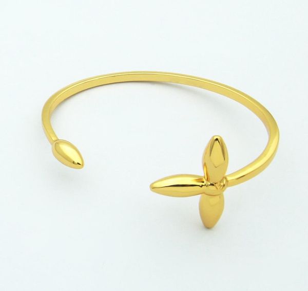 

designer jewelry women golden bangle flower cuff stainless steel bracelets silver rose gold hand strap correct logo stamp printed 2008651, Black