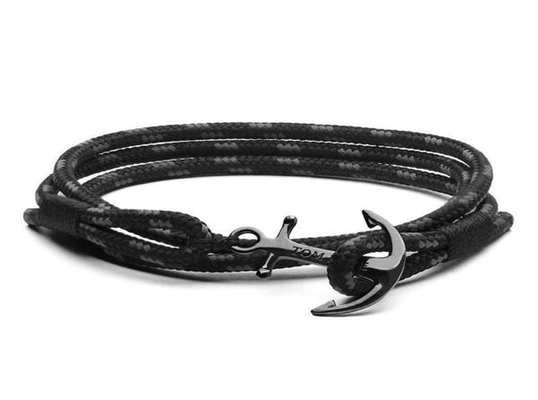 

tom hope bracelets tripe thread rope bracelet anchor charm bracelet jewelry for gift black sky blue 5 sizes4031899, Golden;silver