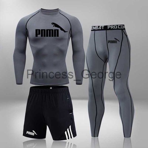 

men's tracksuits men's sportswear compression suits training clothing set training jogging sports thermal underwear running workou, Gray