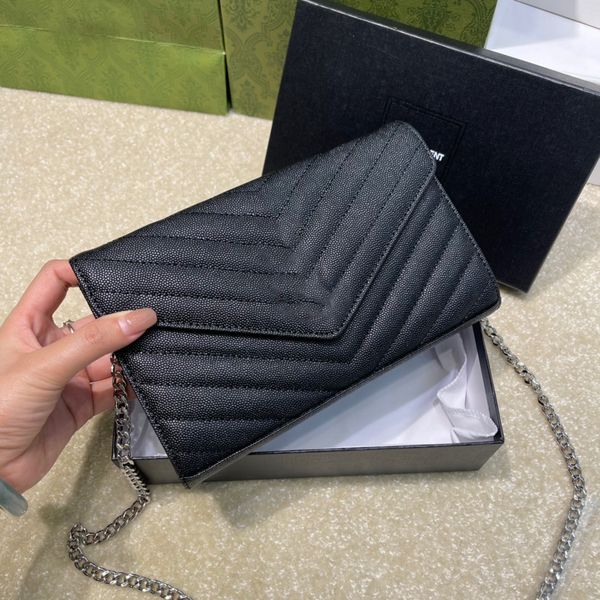 

luxury bag designer smooth leather fashion classic wallet square women's travel handbags brand metal sign shoulder clutch bags