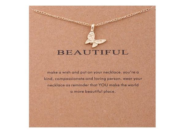 

make a wish card necklaces pearl elephant sun butterfly necklace for women girls fashion jewelry1846086, Silver