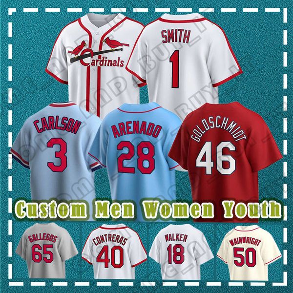 28 Nolan Arenado Baseball Jersey Paul Goldschmidt Dylan Carlson Ryan Helsley Willson Contreras Yadier Molina Ozzie Smith Adam Wainwright Paul DeJong Nolan Gorman