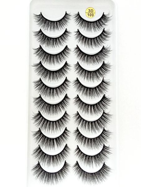 

2019 new 10 pairs 100 real mink eyelashes 3d natural false eyelashes mink lashes soft eyelash extension makeup kit cilios 3d1091514498