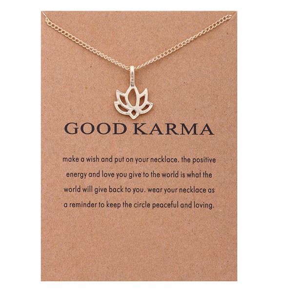 

fashion no dogeared logo new goldcolor fashion jewelry good karma happy lotus choker necklace jewelry gift whos6635195, Silver
