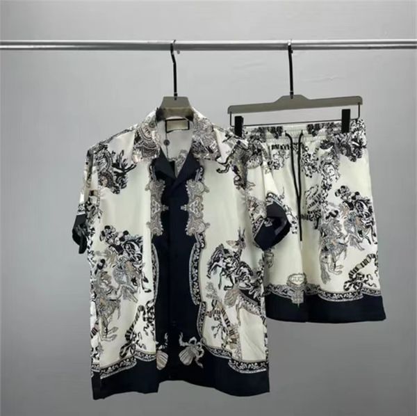 

mens flower tiger print shirts casual button down short sleeve hawaiian shirt suits summer beach designer dress shirts -3xl qw8, Gray