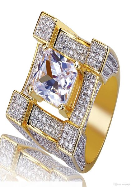 

hip hop jewelry mens gold rings iced out micro paved cz finger ring luxury diamond bling love ring pandora style charms wedding ac5764154, Golden;silver