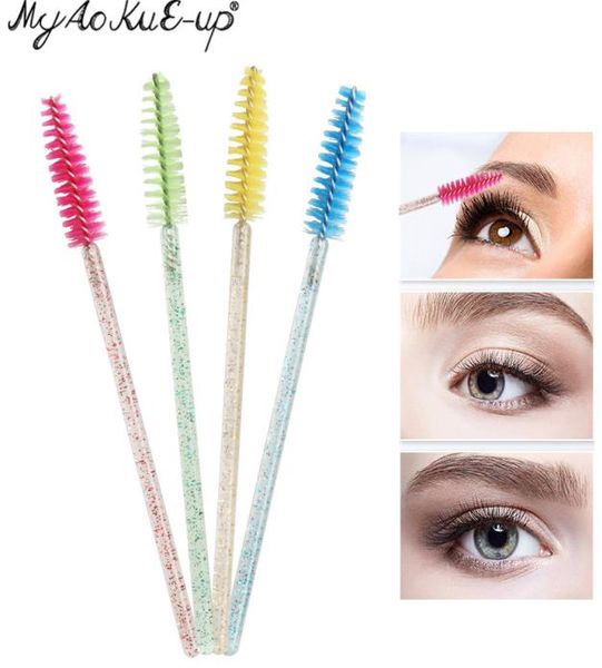 

crystal eyelashes brushes 50 pcs diamond handle mascara wands applicator cosmetic brush disposable make up brushes tools8307754