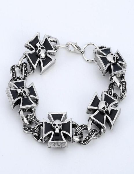 

charm bracelets iron cross skull chain men039s bracelet fashion metal gothic punk glamour party jewelry accessories 2021 trend3515068, Golden;silver