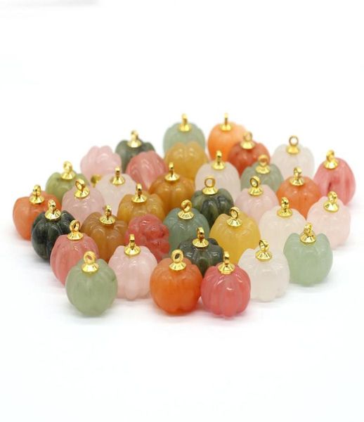 

charms 2022 pendant pumpkin shape natural stone quartz agate charm for diy necklace accessories jewellery crafts whole6675578, Bronze;silver
