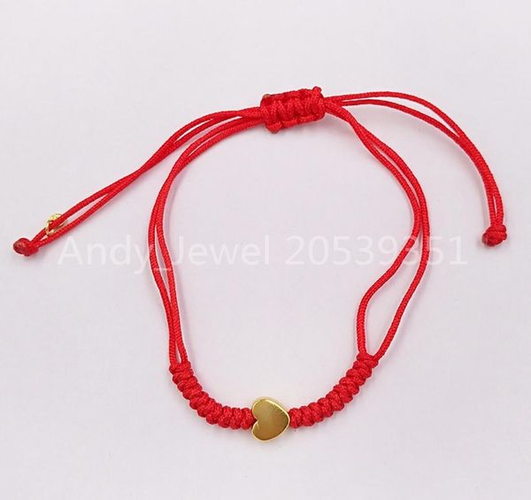 

authentic 925 sterling silver bracelets red cord and gold sweet dolls xxs heart bracelet fits european bear jewelry style gift 8123625266, Golden;silver