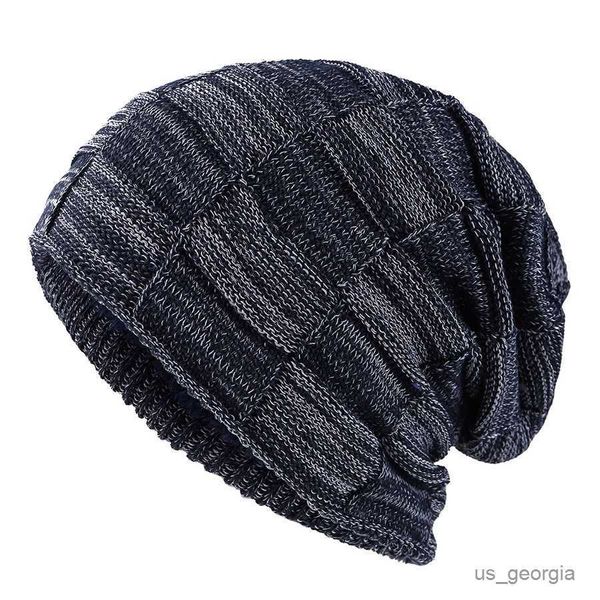 

caps beanies winter men hat thick warm winter men hat thick caps beanies cap winter men's hats gorros r230627, Blue;gray