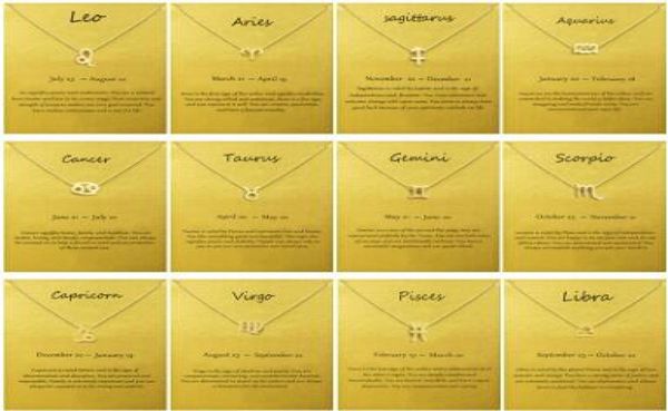 

dogeared necklace with card the zodiac sign gold plated leoariesvirgo pendant noble and delicate choker valentine day christmas 8338772, Silver
