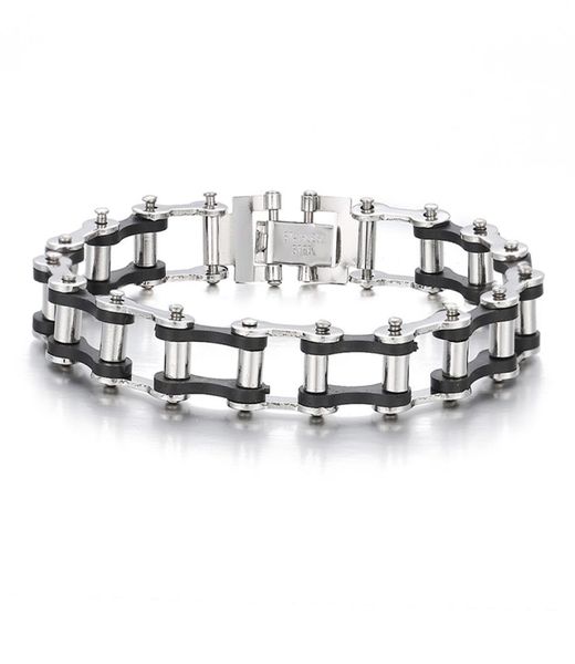 

the new men039s bracelets bicycle chain bracelet stainless steel silver personal style charm wild rope3120928, Black