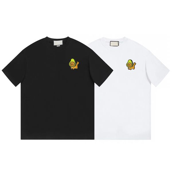 

23ss new woman men's t-shirts high end classic cartoon embroidery tee summer limited beach breathable street fashion casual simple soli, White;black