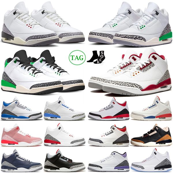 

3 3s basketball shoes mens womens lucky green black white cement cardinal red racer blue wizards fire red cool grey men outdoor sneakers spo