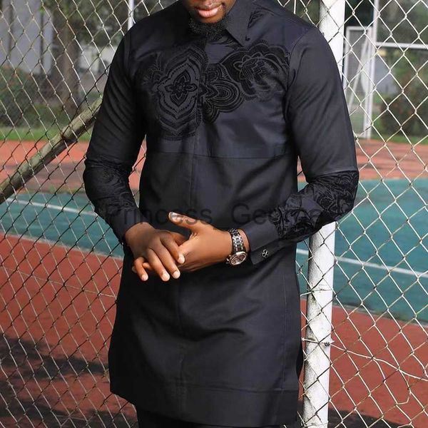 

men's tracksuits 2023 new african ethnic style men's suit printed stand collar shirt and casual pants 2piece set men's clothi, Gray