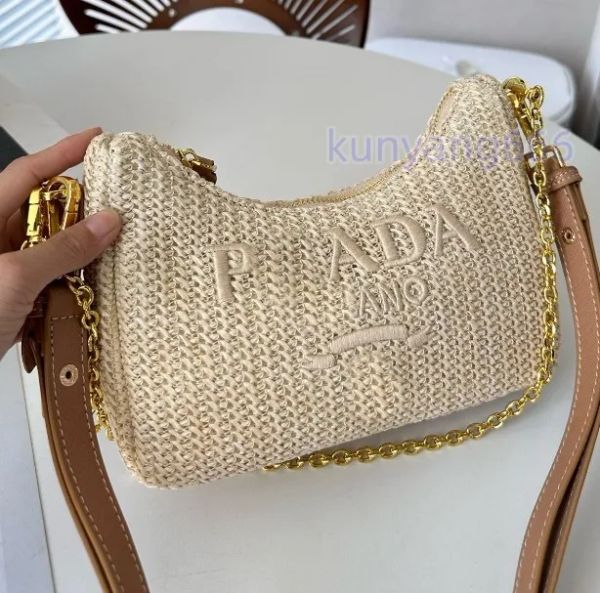 

prad woman straw bags nylon shoulder bags hobos handbags chain purses designer crossbody baguettes lady small totes