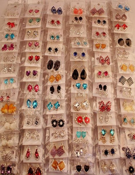 

fahion gem rhinestone earrings ear clip mix diamond earrings earrings whole2339210, Silver
