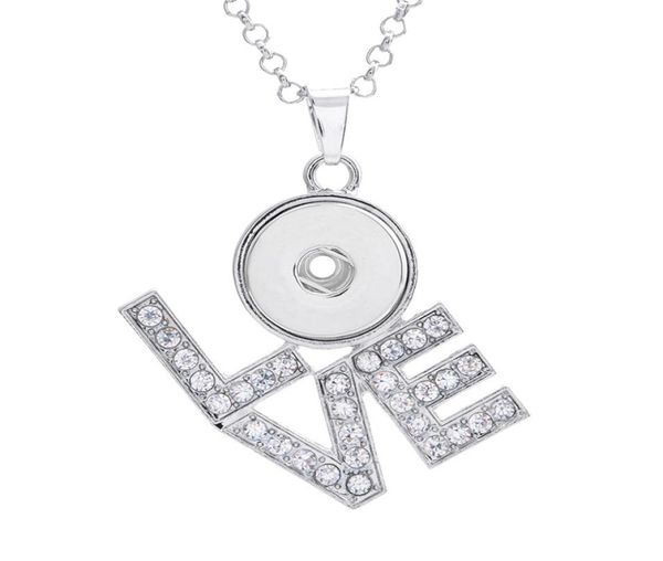 

noosa 18mm chunks snap button pendant crystal rhinestone love heart ginger snap charm for necklace interchangeable jewerly making4799836, Silver