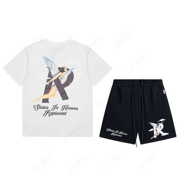 

men's suit mens t shirt pants 2 piece sets designer men woman black white t-shirt hip hop streetwear clothing loose design252s 201, White;black
