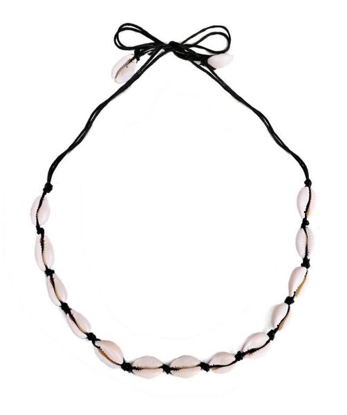 

ins puka shell natural chokers hand knotted woven necklace clavicle chain 2 colors whole8492575, Golden;silver