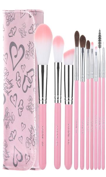 

10pcs pink makeup brush set with a bag foundation powder brush eyeliner eyelash eyebrow make up eyeshadow brushes set cosmetic bea6421636