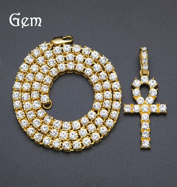 

european and american street popular egyptian anhe rhinestone key pendant nightclub hip hop mens and womens necklaces4511497, Silver