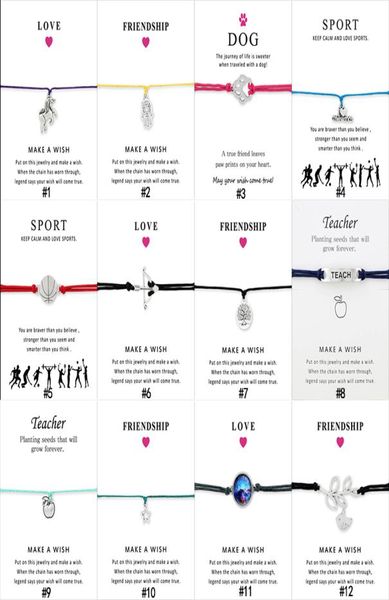 

36 style infinity wish wrap bracelet nurse dance crown tree teacher gymnastics calisthenics star sport charm bangle for women men 4594580, Golden;silver