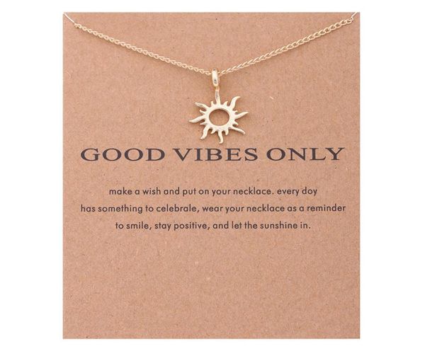 

no dogeared logo fashion goldcolor good vibes only sun choker necklaces pendants for women jewelry mother day gift whole7560333, Silver