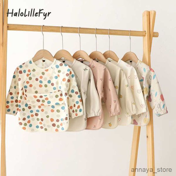 

bibs cloths new children feeding aprons long sleeve baby bib with pocket full cover baby bibs with pocket long sleeve bibs r230628
