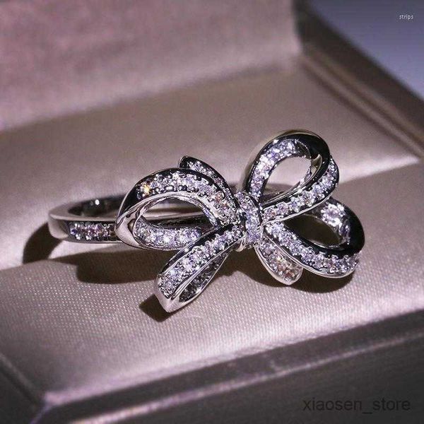 

wedding rings rings rings fashion bowknot ring plated wedding for women bridal statement jewelry r230626, Slivery;golden