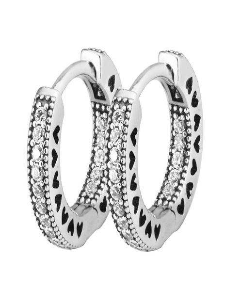 

compatible with earrings 925 sterling silver earrings hoop earrings hearts for women european style jewelry original fashion charm6284352, Golden;silver
