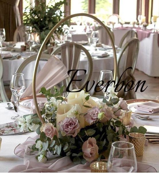 

sell round ring arch wedding table centerpieces metal artificial shelf road lead floral stand backdrop decoration6165206