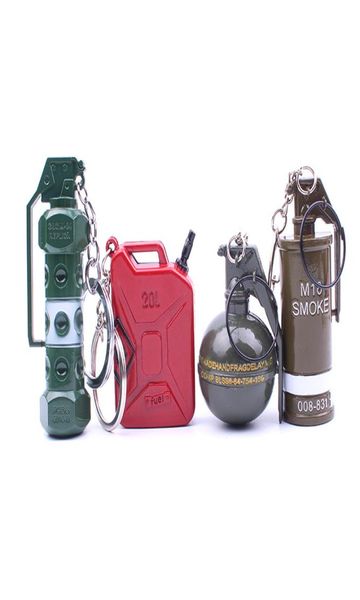 

grenade keychain smoke bombs keyring hand gun weapon toy model bucket key chains pubg game fans gift8651207, Silver