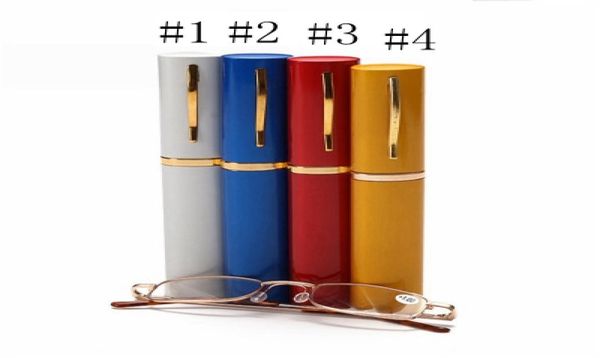 

reading presbyopic glasses with random color metal tube case glass men women eyewear portable comfortable eea1041119836585