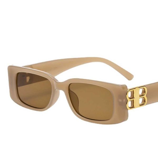 

2023 new square trendy designer brands mens sunglasses for men women with b-line personality small frame, jelly color, sunglasses, mesh red, White;black