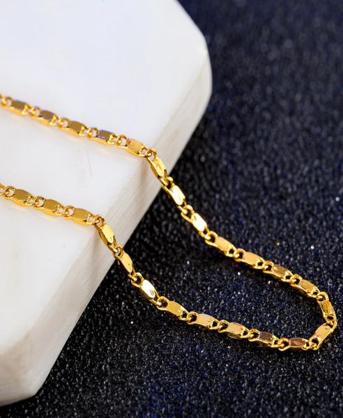 

whole new gold necklaces chain super deal gold chain men jewelry vacuum plated new fashion jewelry8218239, Silver