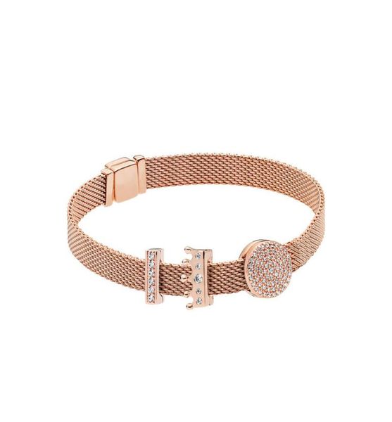 

925 sterling silver rose reflection logo clip charm reflection crown clip for pandora style eternalcharm bracelet4408015, Black